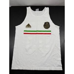 Vintage Streetwise Tank Top Men’s Large White Mexican Flag Stripe Los Angeles